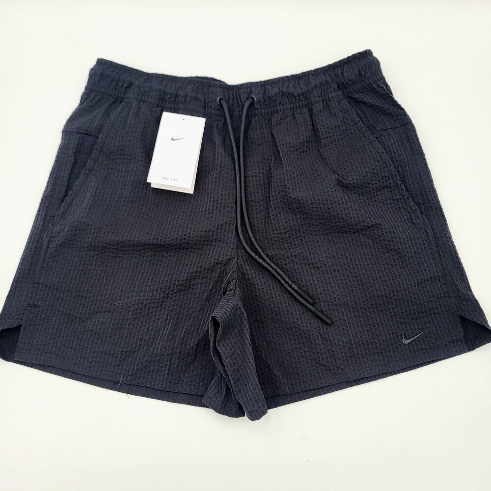 Nike Dri Fit Unlimited Seersucker Training Shorts Black Men's Med HJ4091-010 NWT